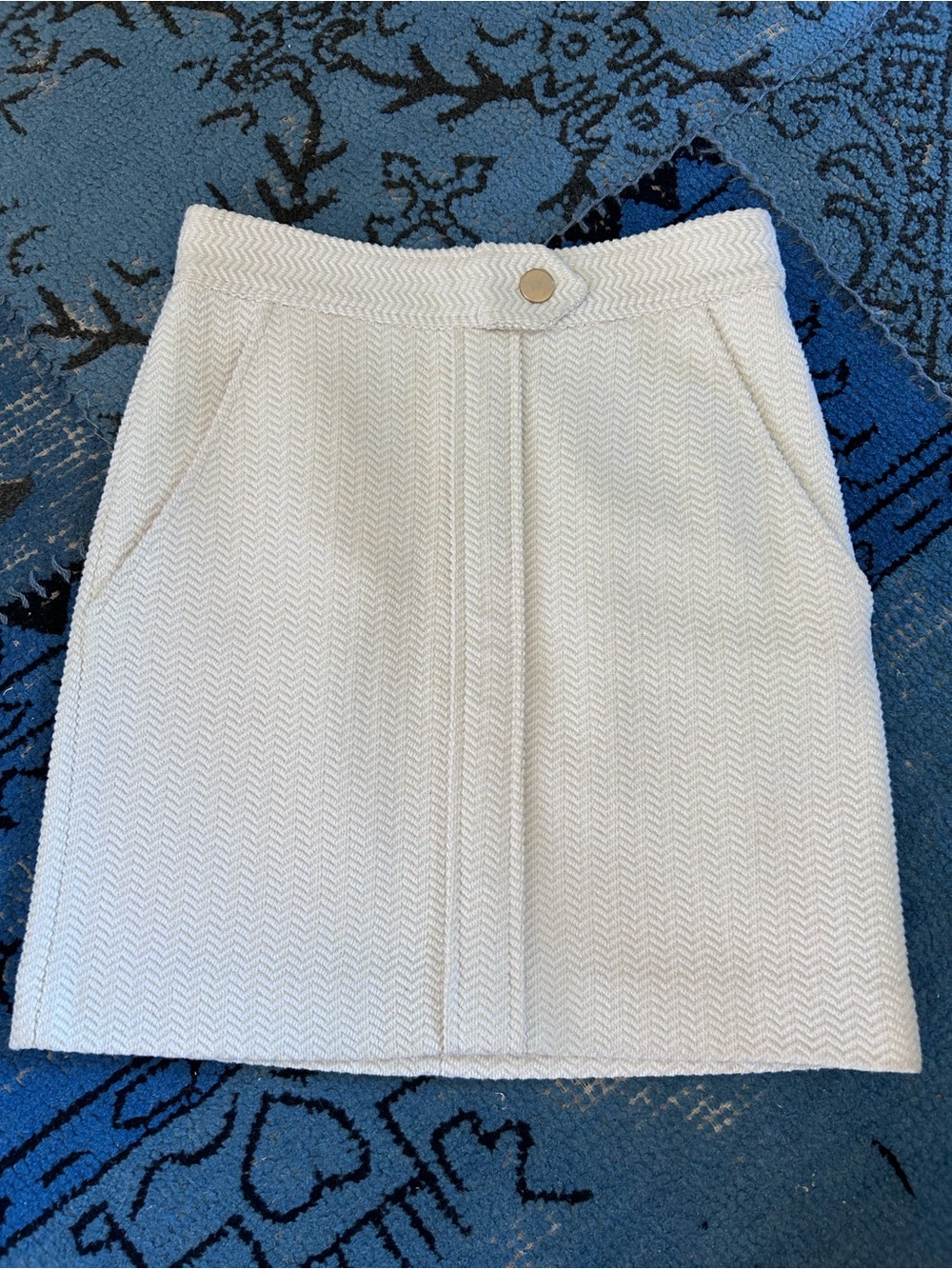 Maje Cream A-line Mini Skirt